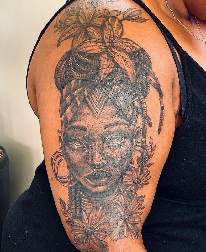 Black Goddess Tattoo Idea 3