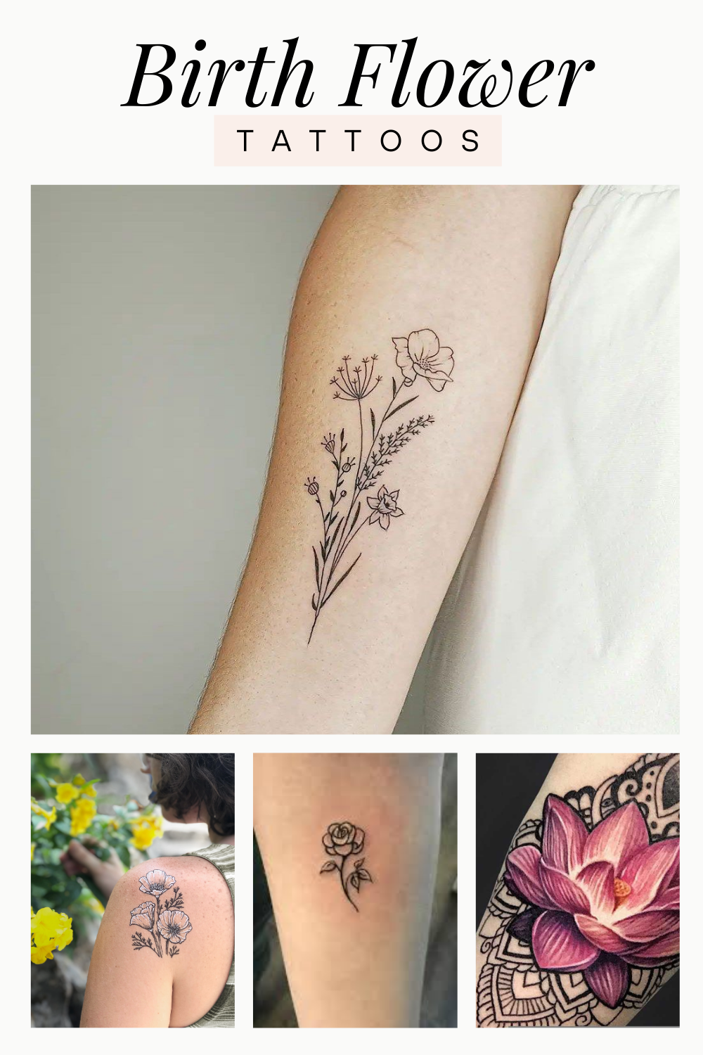 Birth Flower Tattoo Ideas for Females Riccda