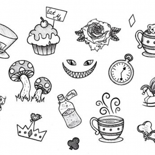 Simple Alice in Wonderland Tattoo Ideas Simple Alice in Wonderland Tattoo Ideas