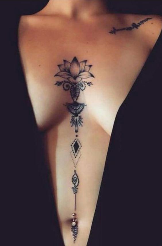 Tattoo Ideas for In Between Breast - Riccda