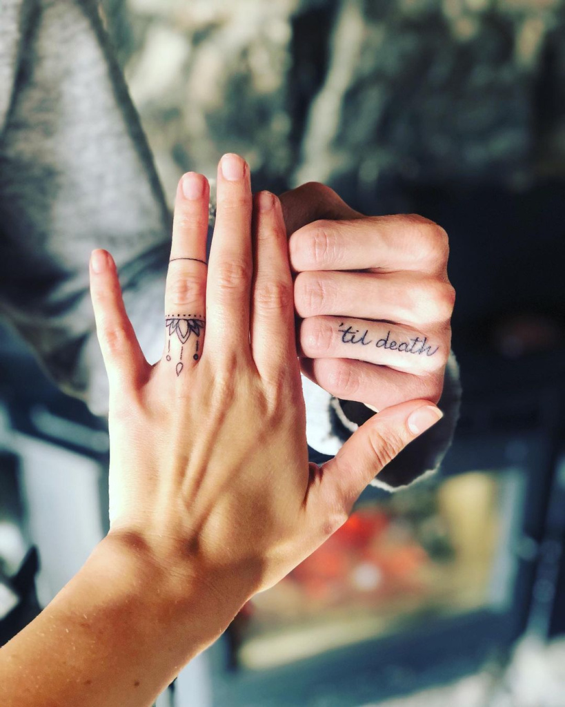 Wedding Band Tattoos For Him And Her Wedding Band Tattoo Ideas for Him - Riccda