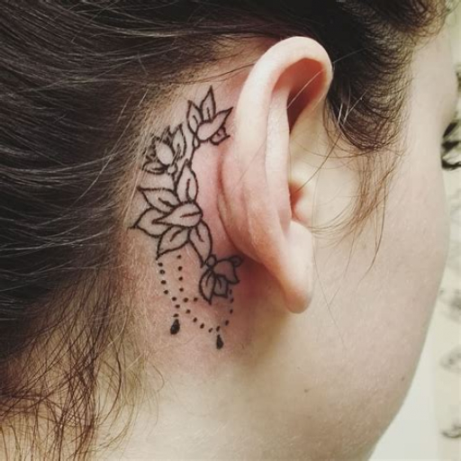 Behind the Ear Tattoo Ideas for Women Behind the Ear Tattoo Ideas for Women
