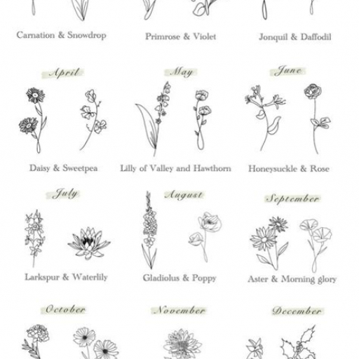 Birth Flower Tattoo Ideas for Females