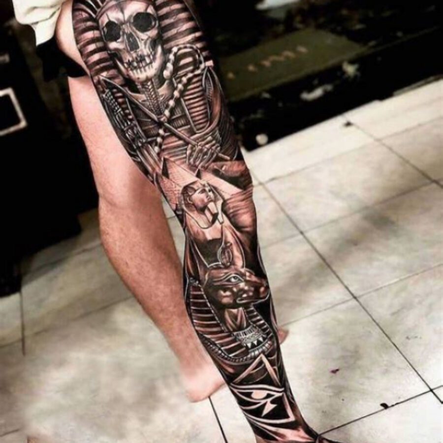 Full Leg Tattoo Ideas for Men - Riccda