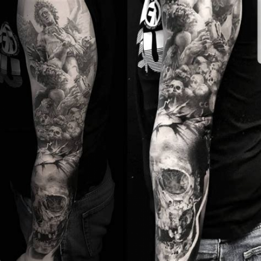 Good vs Evil Sleeve Tattoo Ideas Good vs Evil Sleeve Tattoo Ideas