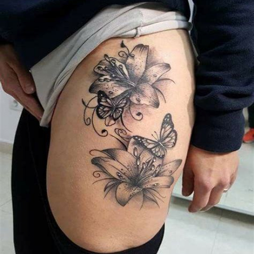 Hip and Thigh Tattoo Ideas for Females Hip and Thigh Tattoo Ideas for Females