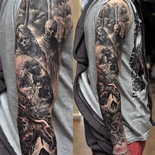 Mens Black and White Sleeve Tattoo Ideas Mens Black and White Sleeve Tattoo Ideas