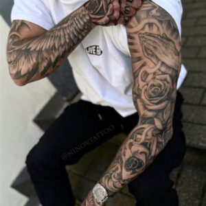 Mens Tattoo Sleeve Ideas Black and Grey Mens Tattoo Sleeve Ideas Black and Grey